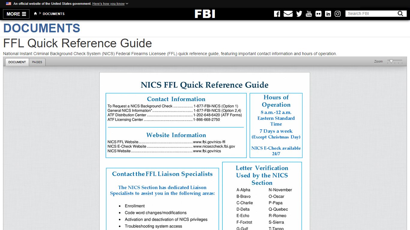 FFL Quick Reference Guide — FBI - Federal Bureau of Investigation